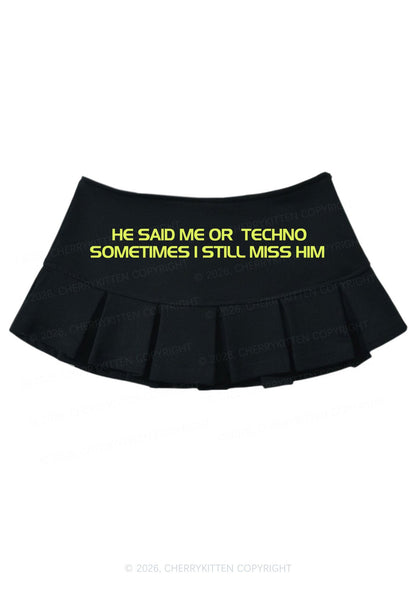 Me Or Techno Y2K Mini Pleated Skirts Cherrykitten
