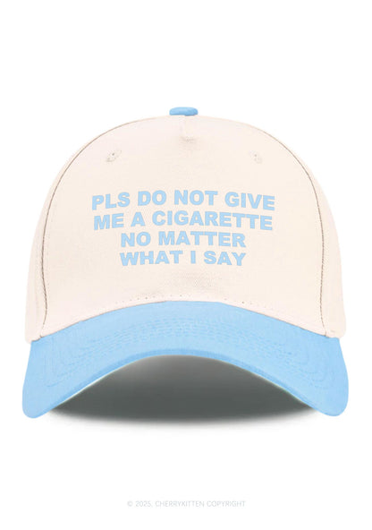 Dont Give Me Cigarette Y2K Color Block Baseball Cap Cherrykitten