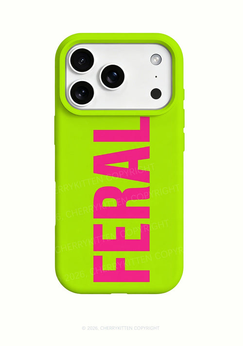 Pink Feral On Green Y2K Phone Case Cherrykitten