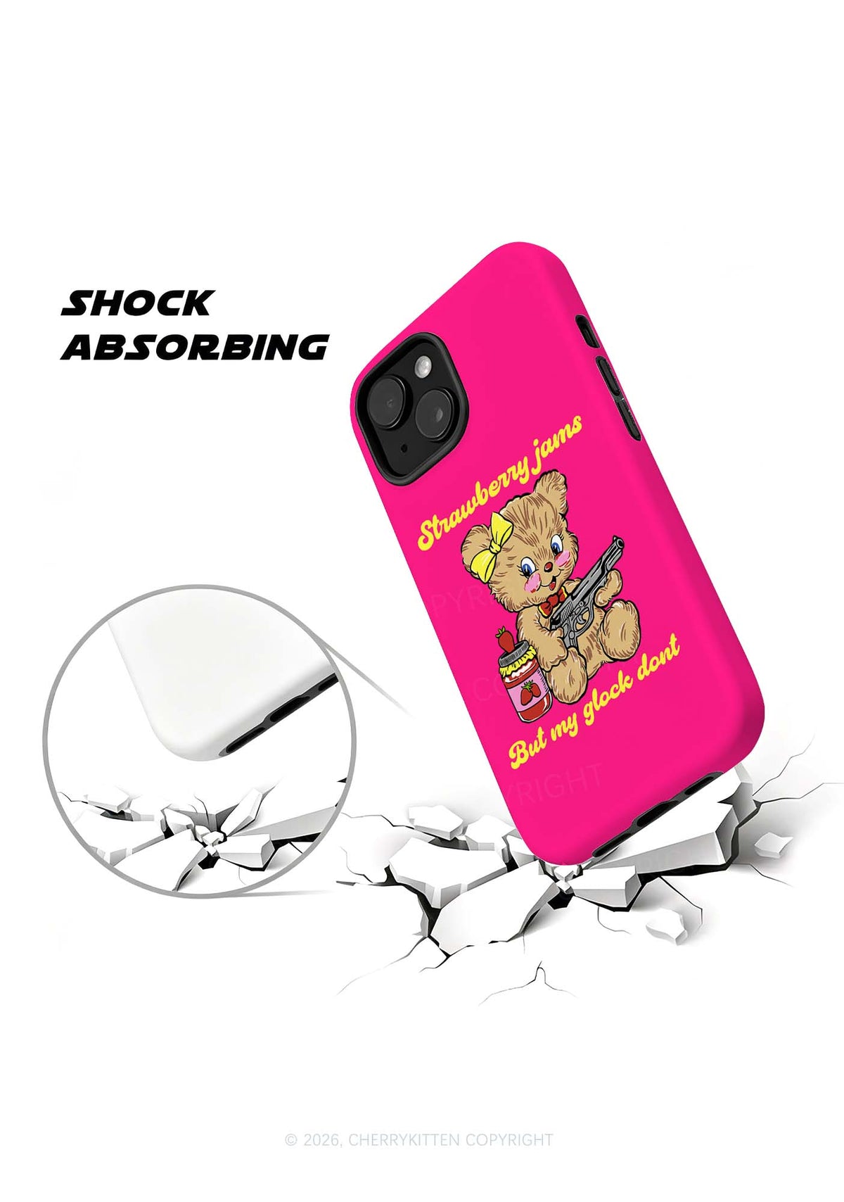 Strawberry Jams Bear Y2K Phone Case Cherrykitten