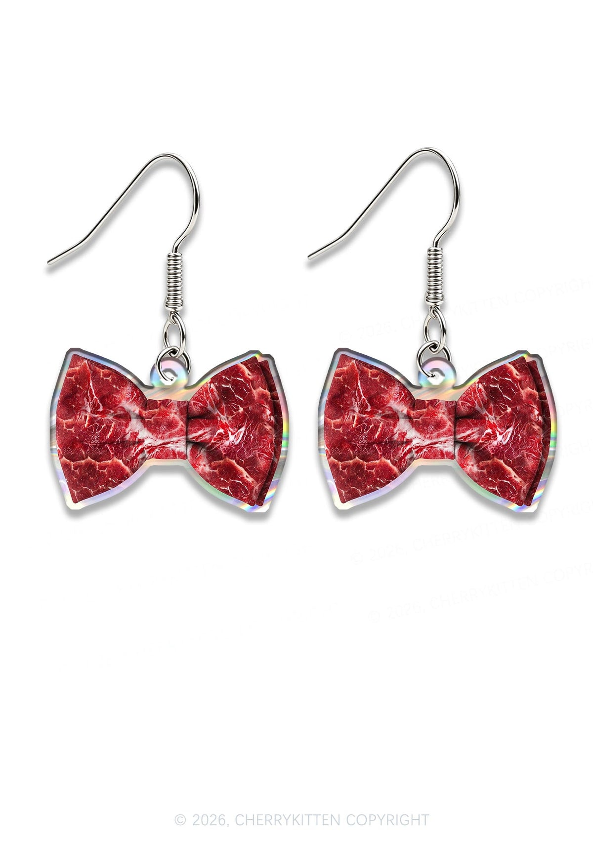 Halloween Red Meat Bow Y2K Acrylic Earrings Cherrykitten