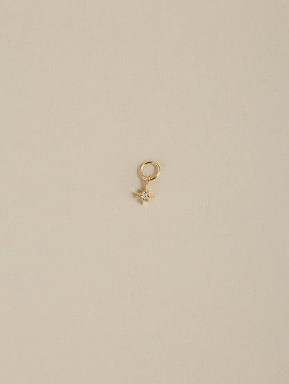 KOSINER 14K Solid Gold Eight-Point Star Lab-Grown Diamond Charm