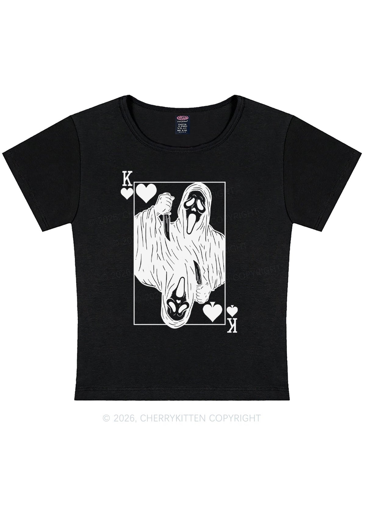 Halloween Knife Ghost Y2K Baby Tee Cherrykitten