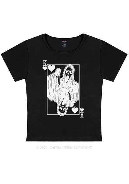 Halloween Knife Ghost Y2K Baby Tee Cherrykitten