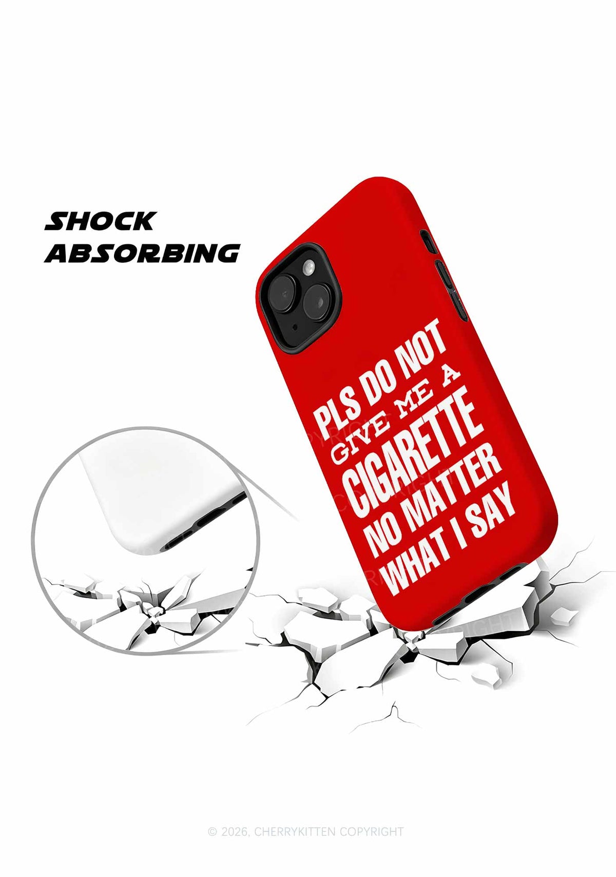 Red Don't Give Me Cigarette Y2K Phone Case Cherrykitten