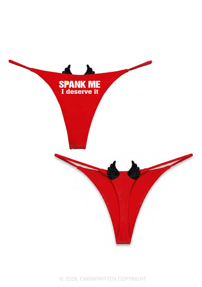 Spank Me Deserve Y2K Goth Angel Wings Bikini String Thong Cherrykitten