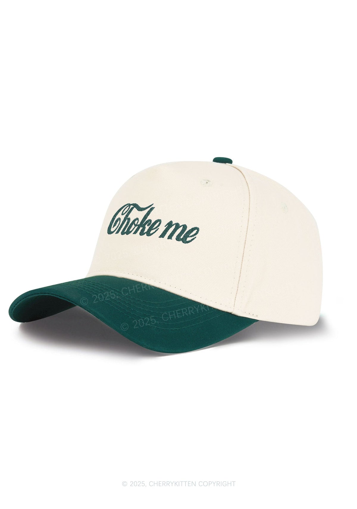 Embroidered Choke Me Y2K Color Block Baseball Cap Cherrykitten