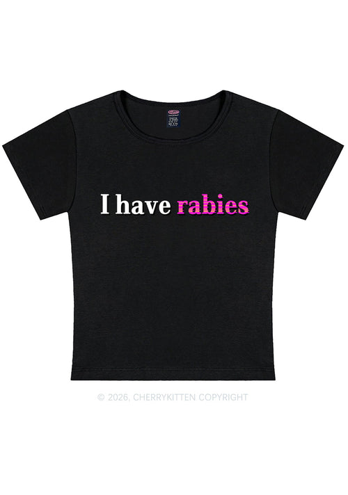 I Have Rabies Y2K Baby Tee Cherrykitten