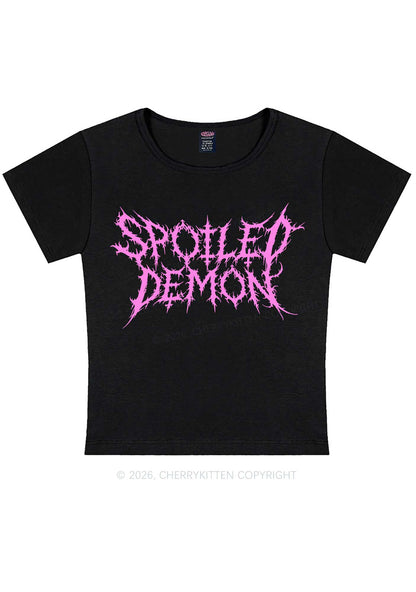 Halloween Spoiled Demon Y2K Baby Tee Cherrykitten