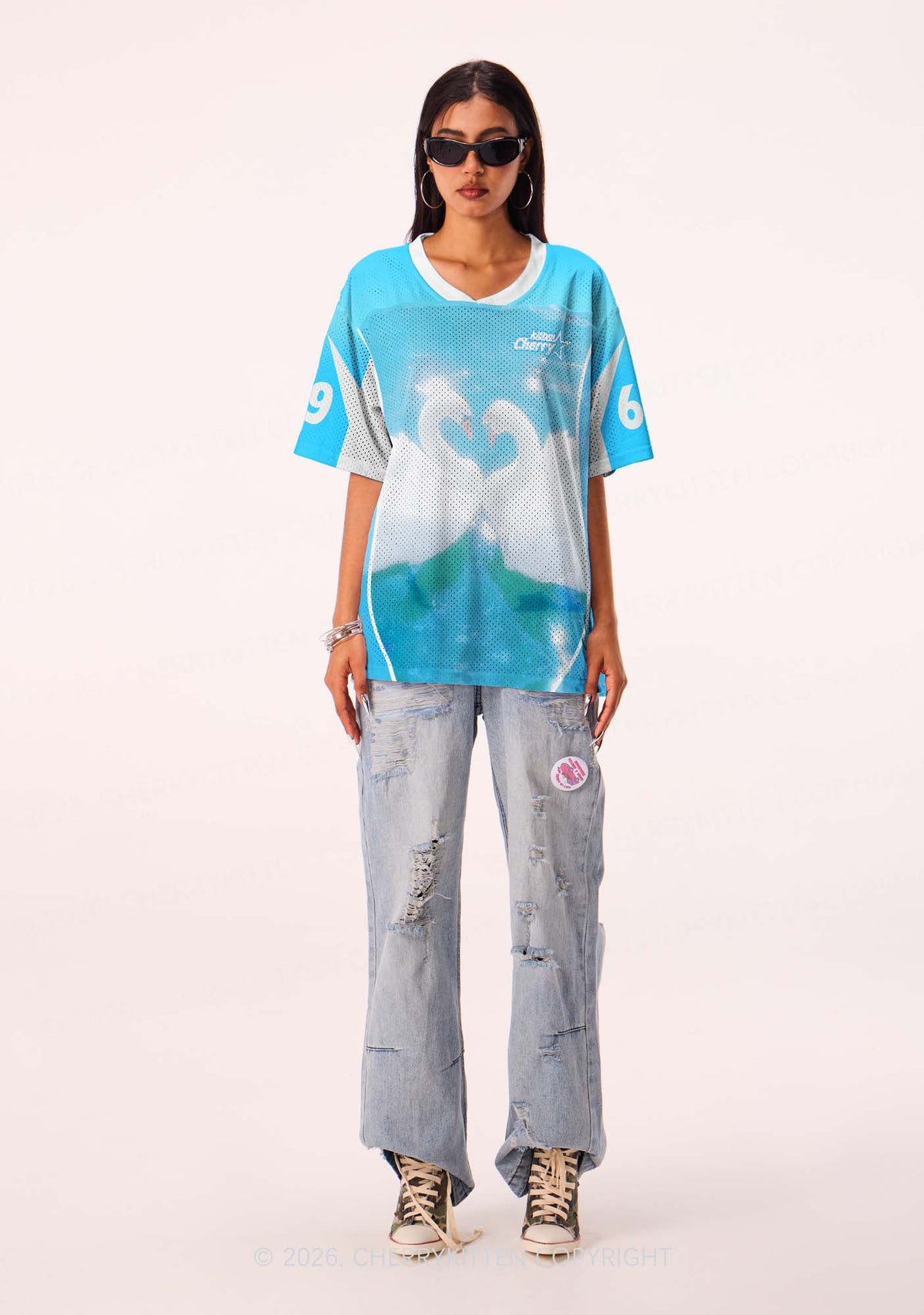 Swan Lovers Y2K Sport Jersey Shirts Cherrykitten