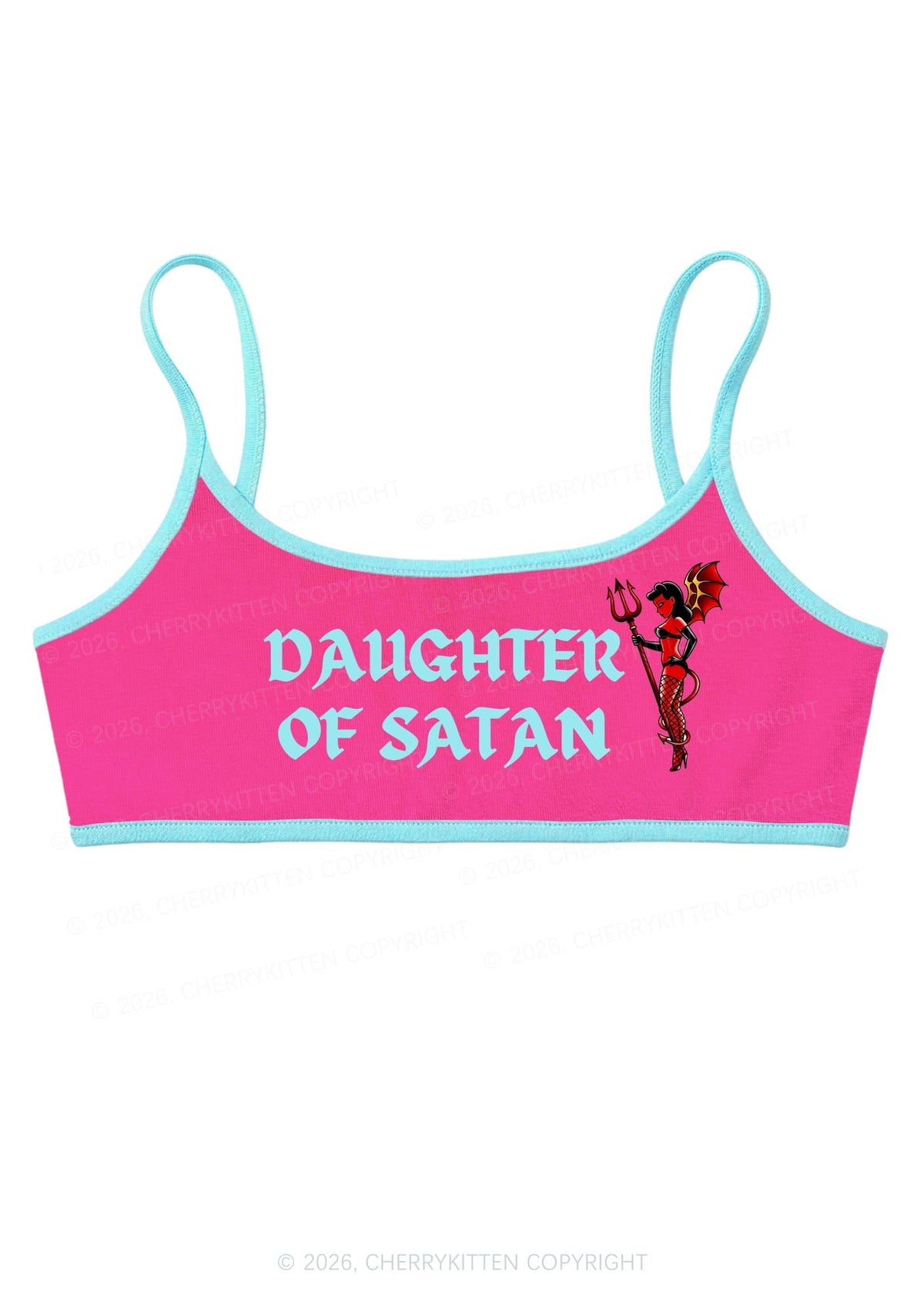 Halloween Daughter Of Satan Y2K Super Crop Cami Cherrykitten