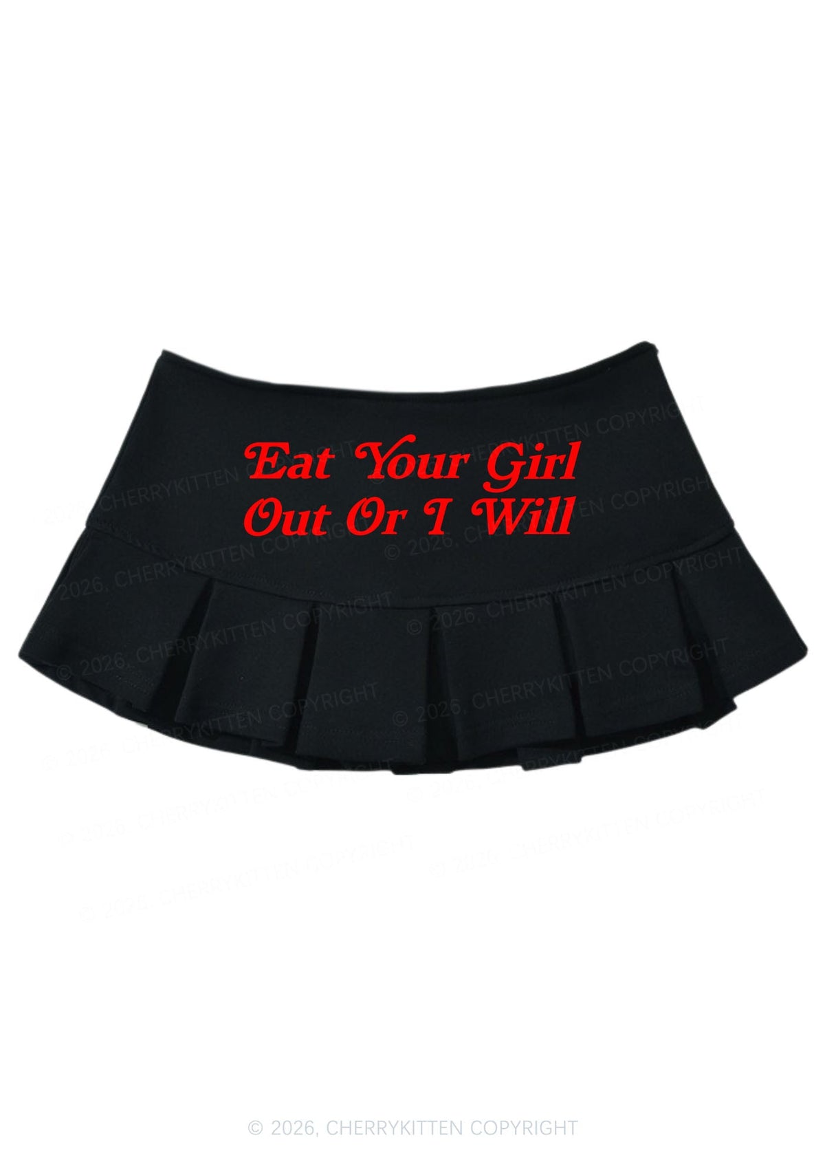 Eat Your Girl Out Y2K Mini Pleated Skirts Cherrykitten