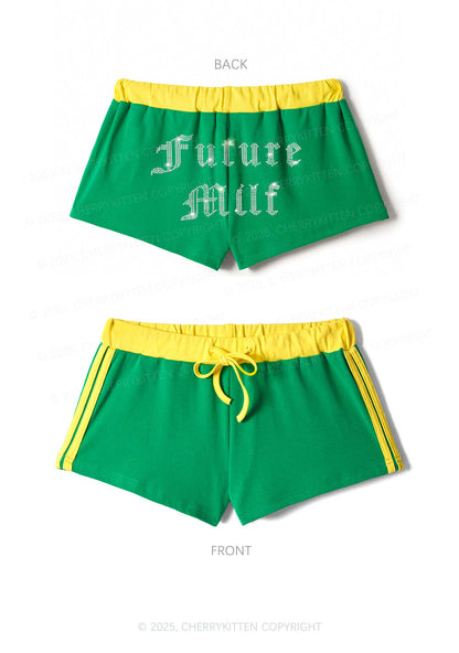 Rhinestone Future Mxxf Y2K Drawstring Mini Shorts Cherrykitten
