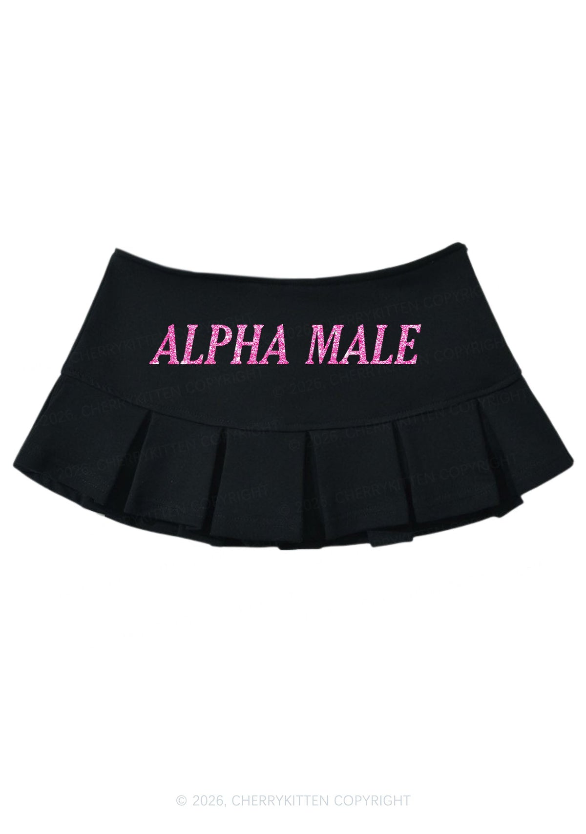 Glitter Alpha Male Y2K Mini Pleated Skirts Cherrykitten
