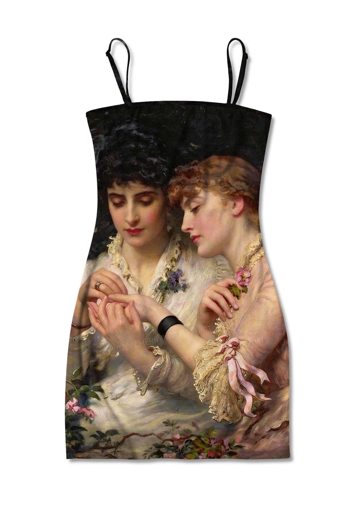 Vintage Victorian Women Art Pride Y2K Print Slip Dress Cherrykitten