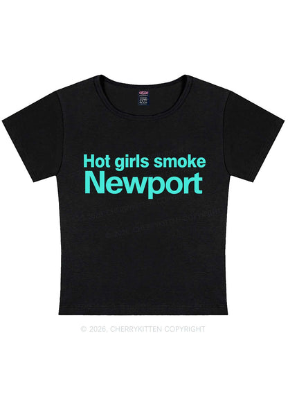 Hot Girls Smoke New Y2K Baby Tee Cherrykitten