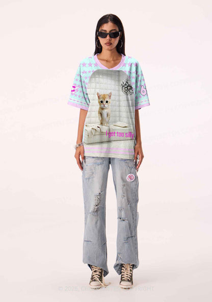 I Got Too Silly Cat Y2K Sport Jersey Shirts Cherrykitten
