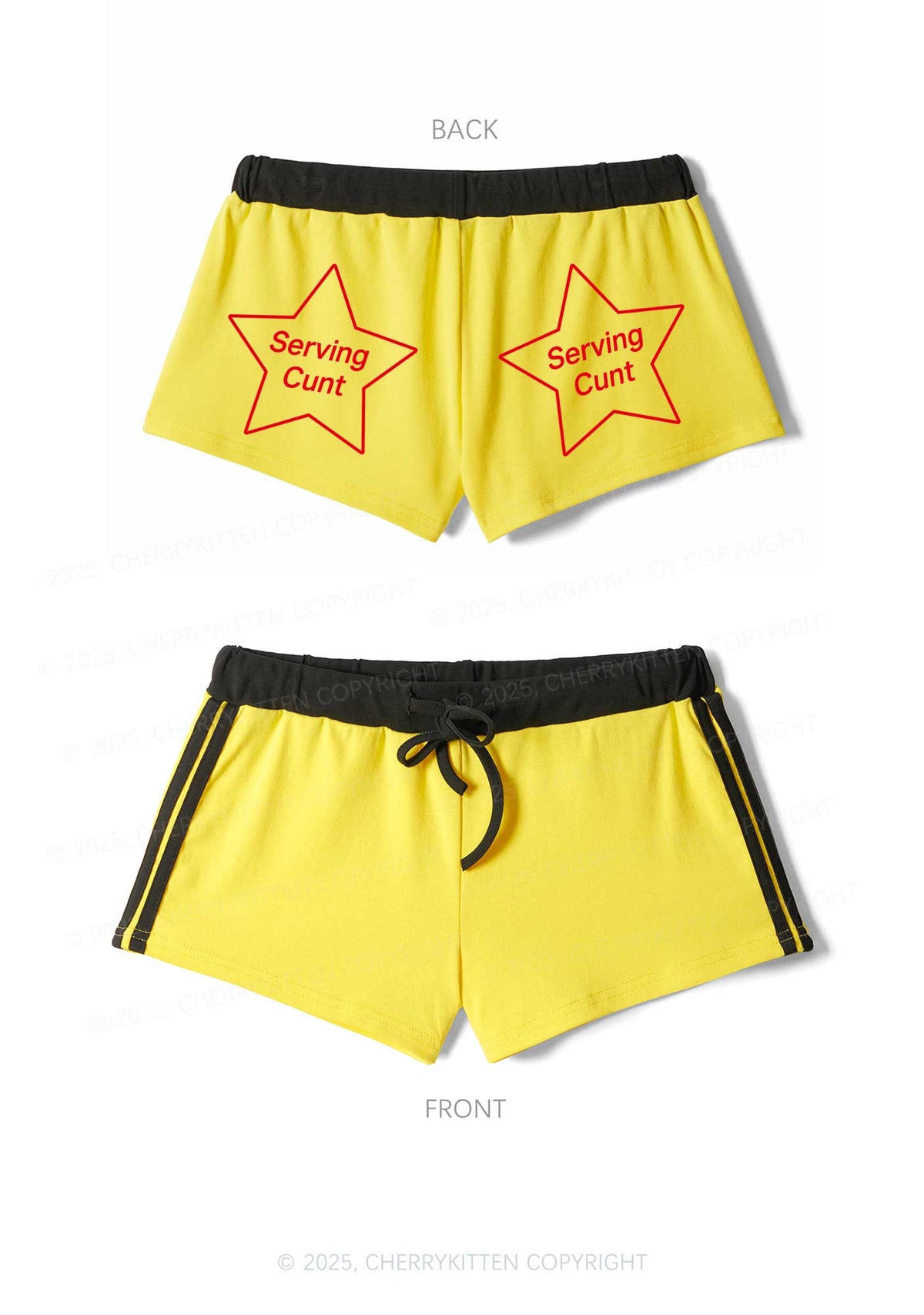 Serving Count Y2K Drawstring Mini Shorts Cherrykitten