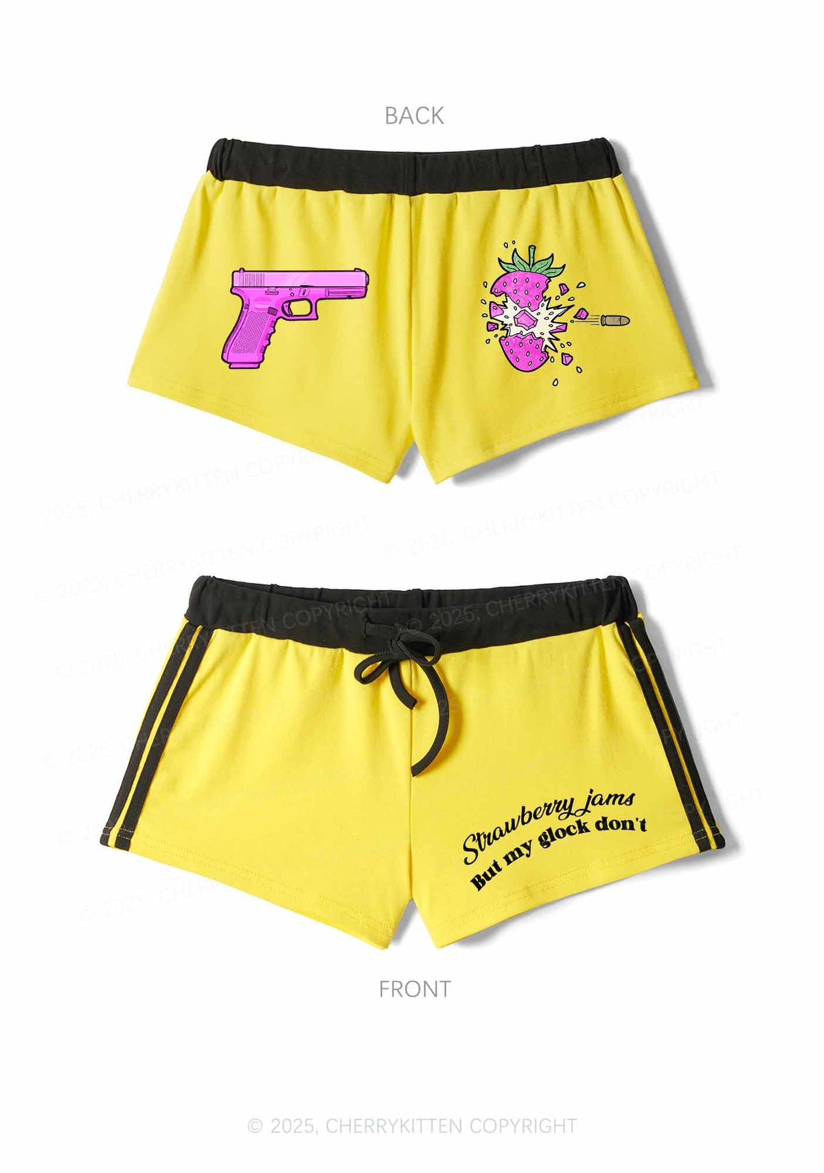 Strawberry Jams Y2K Drawstring Mini Shorts Cherrykitten