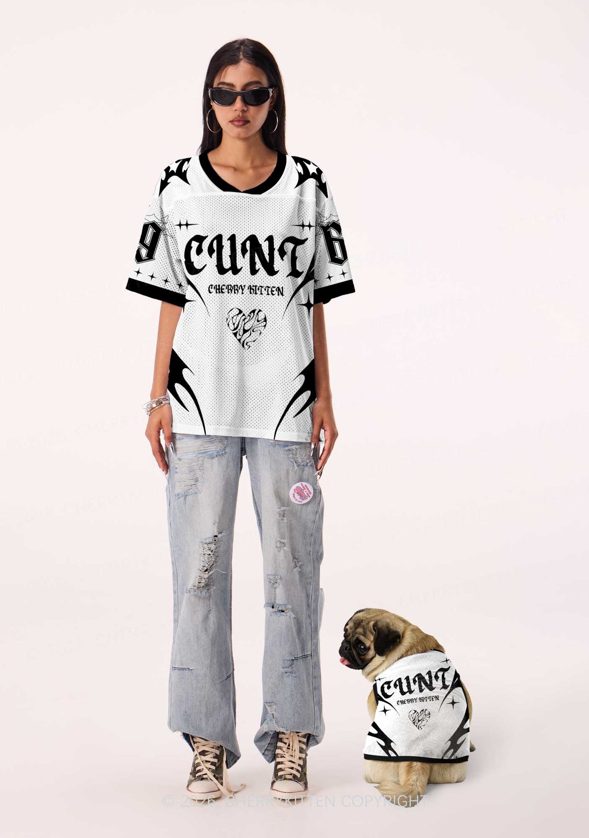 Cxxt Heart Y2K Pet Jersey Cherrykitten