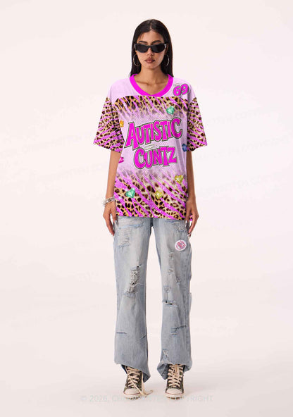 Autistic Cxxt Pink Leopard Y2K Sport Jersey Shirts Cherrykitten