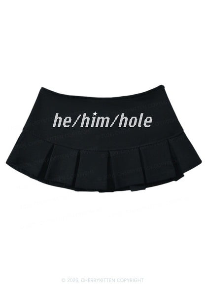 He Him Hole Pride Y2K Mini Pleated Skirts Cherrykitten