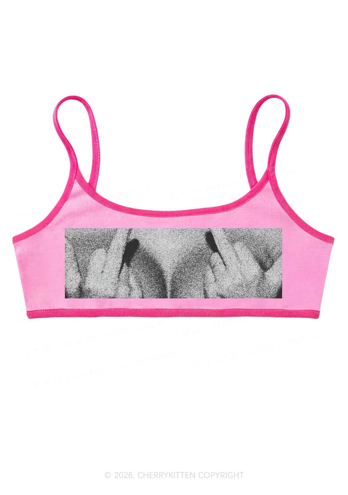 Middle Finger Bxxbs Y2K Super Crop Cami Cherrykitten