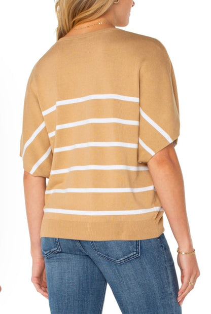 Short Sleeve Dolman V-neck Sweater