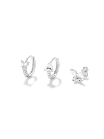 KOSINER 925 Sterling Silver Multi-Style Butterfly Flower Earring Set