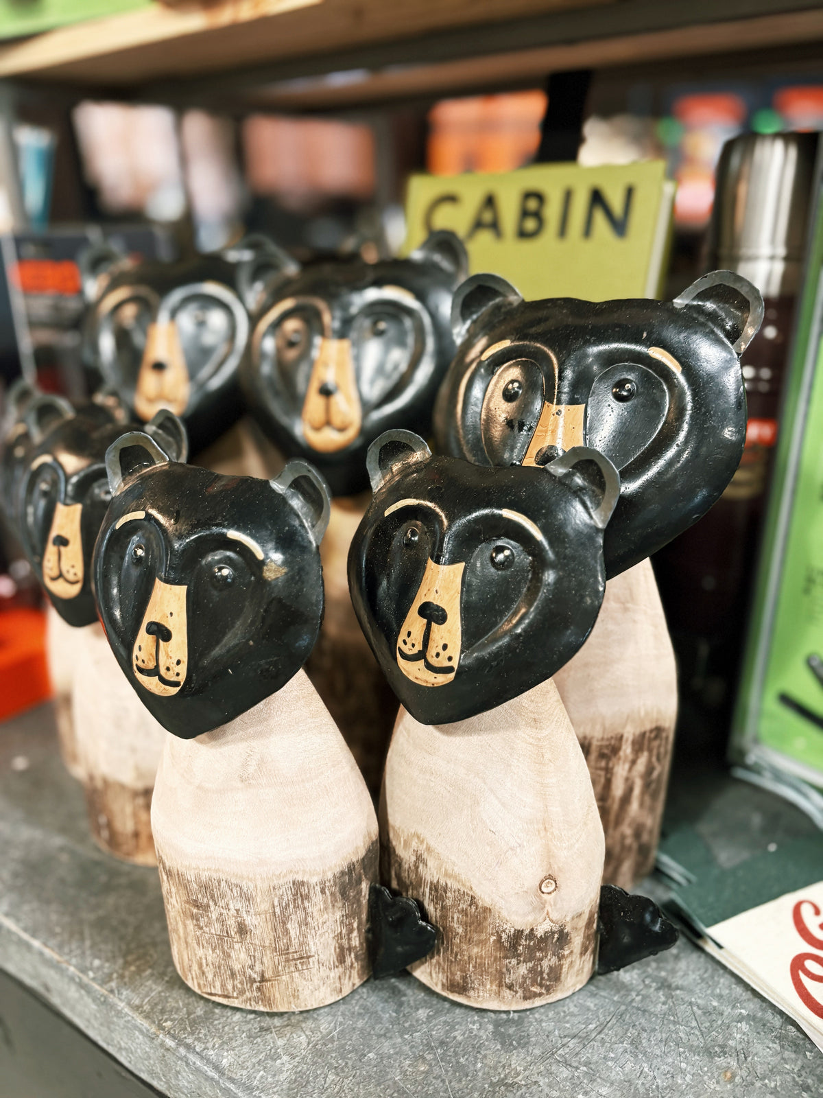 Wood and Iron Black Bear Set