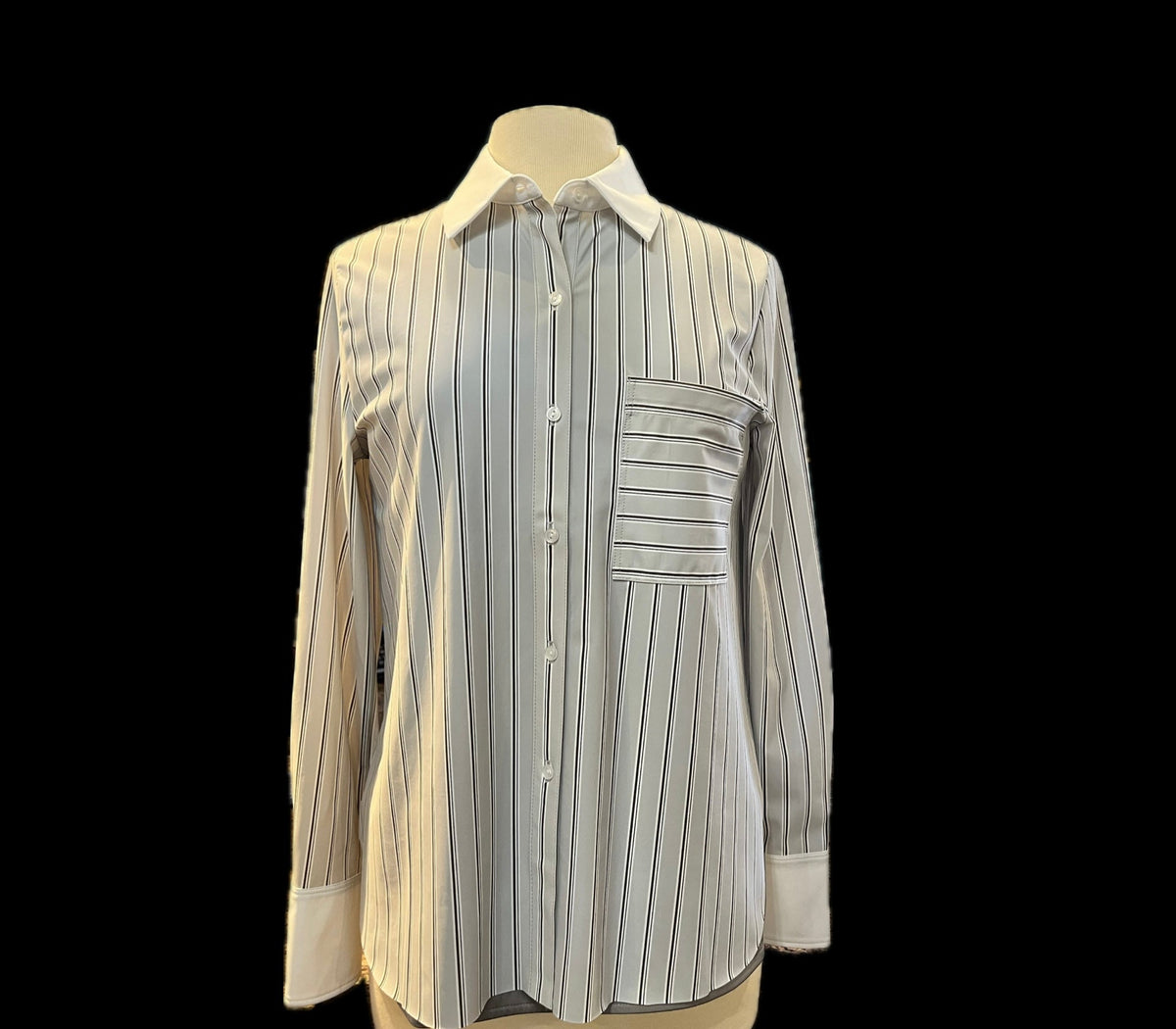 Striped Button-Front Top