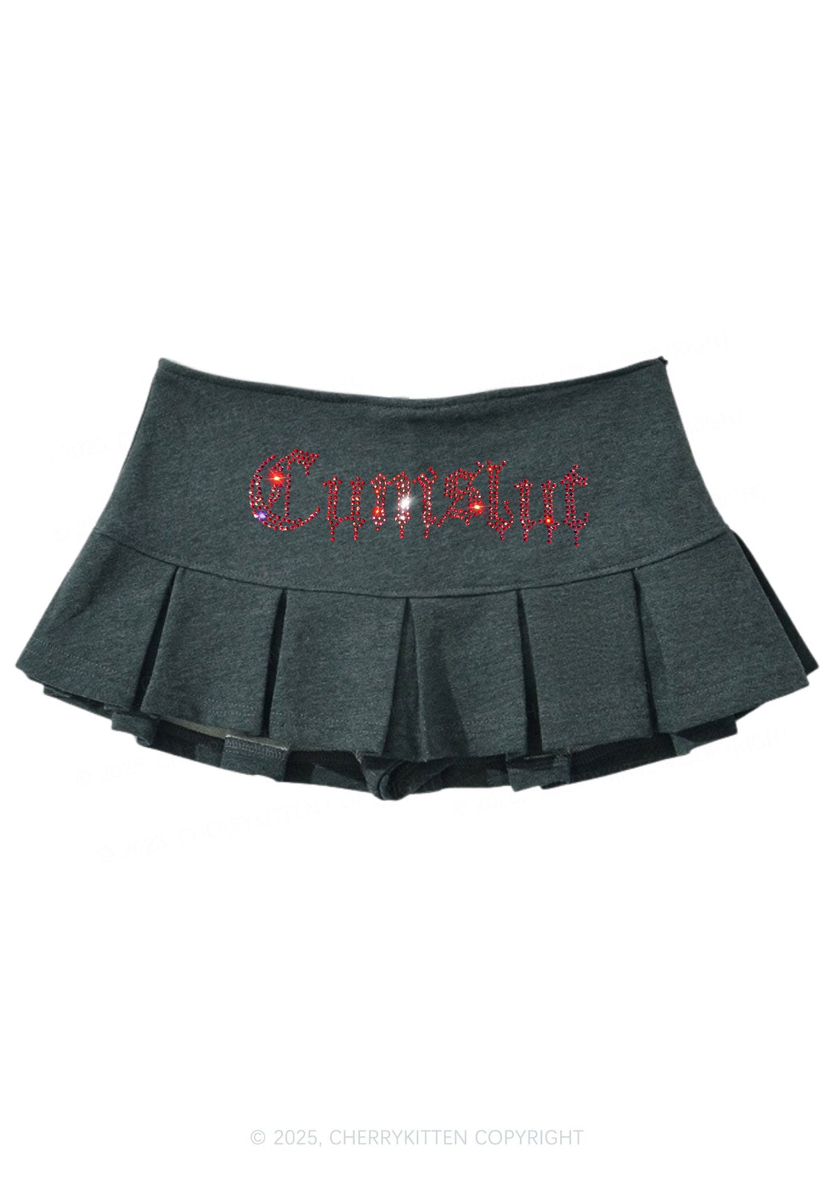 Rhinestone Cxmslxt Y2K Mini Pleated Skirts Cherrykitten