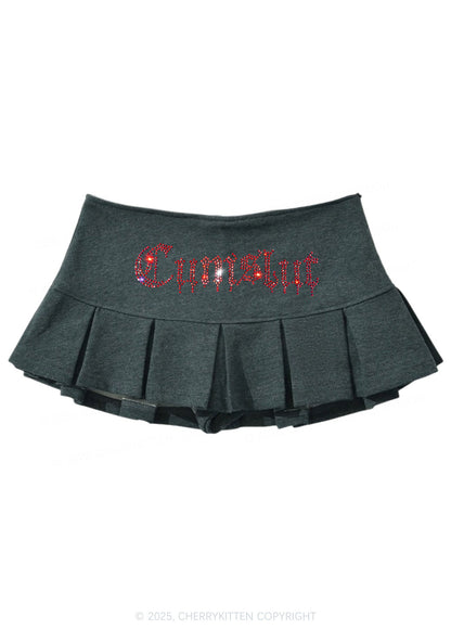 Rhinestone Cxmslxt Y2K Mini Pleated Skirts Cherrykitten