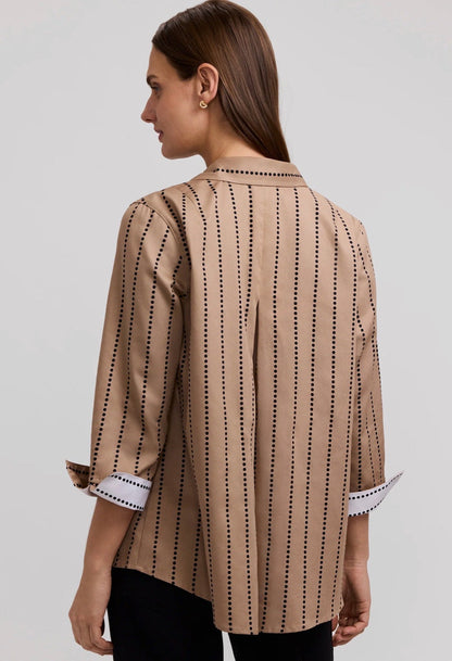 Agnes Dotted Stripe 3/4 Sleeve Shirt