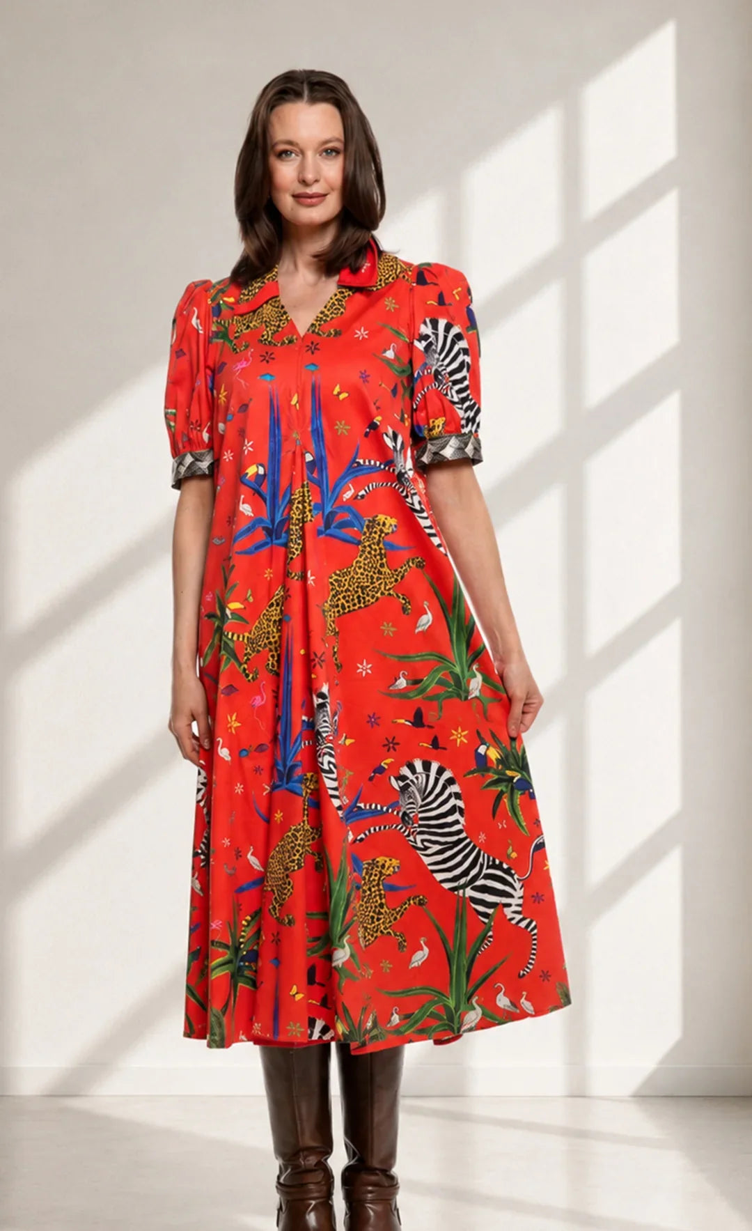 Montauk Red Zebra Dress