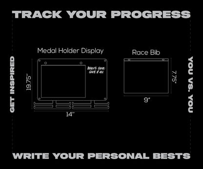 Running Medal Hanger & Bib Display Board with Chalkboard | BLAUBECK Wall Holder
