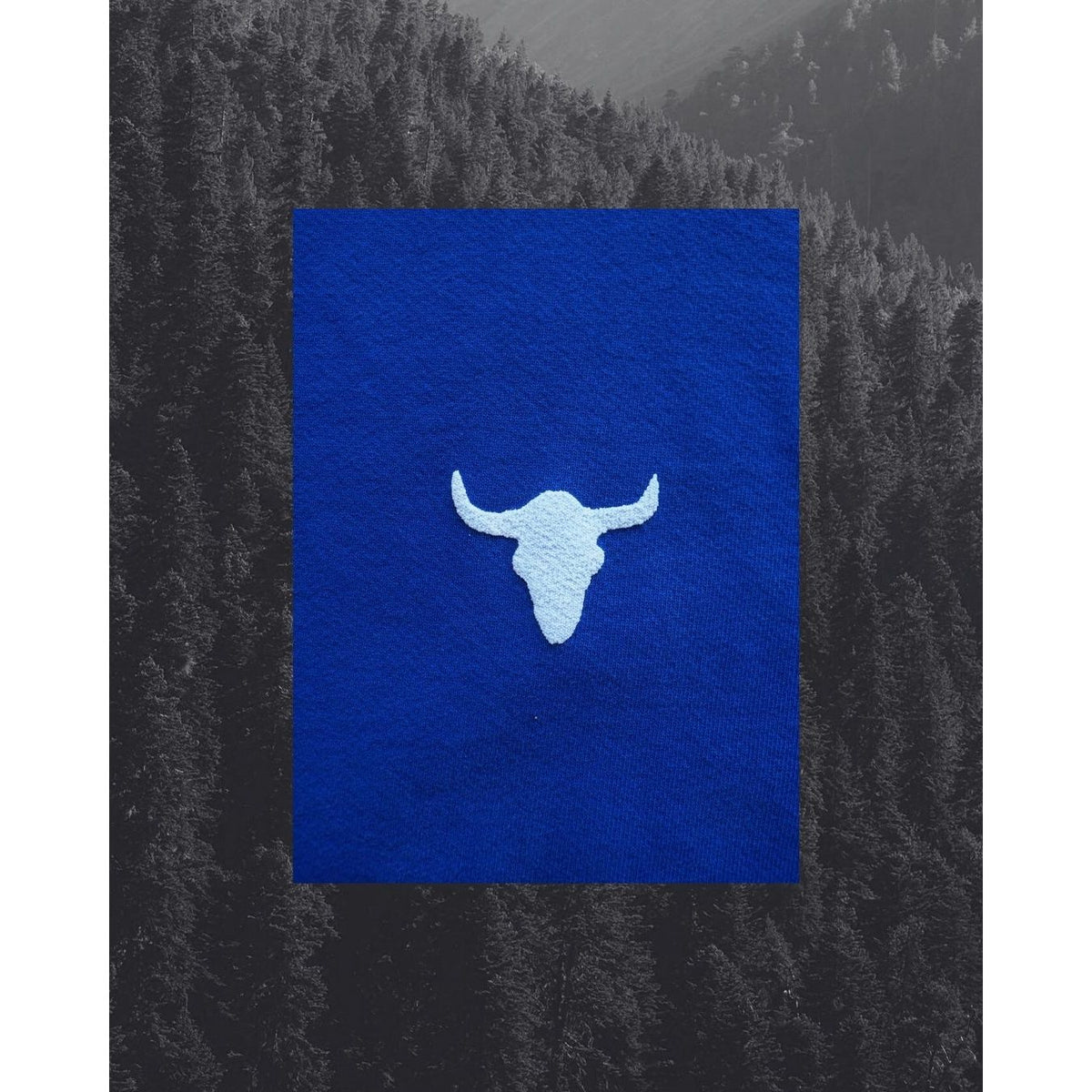 "Bison Skull" Cobalt Hoodie