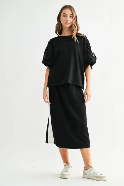 Jayla Skirt-Black/White