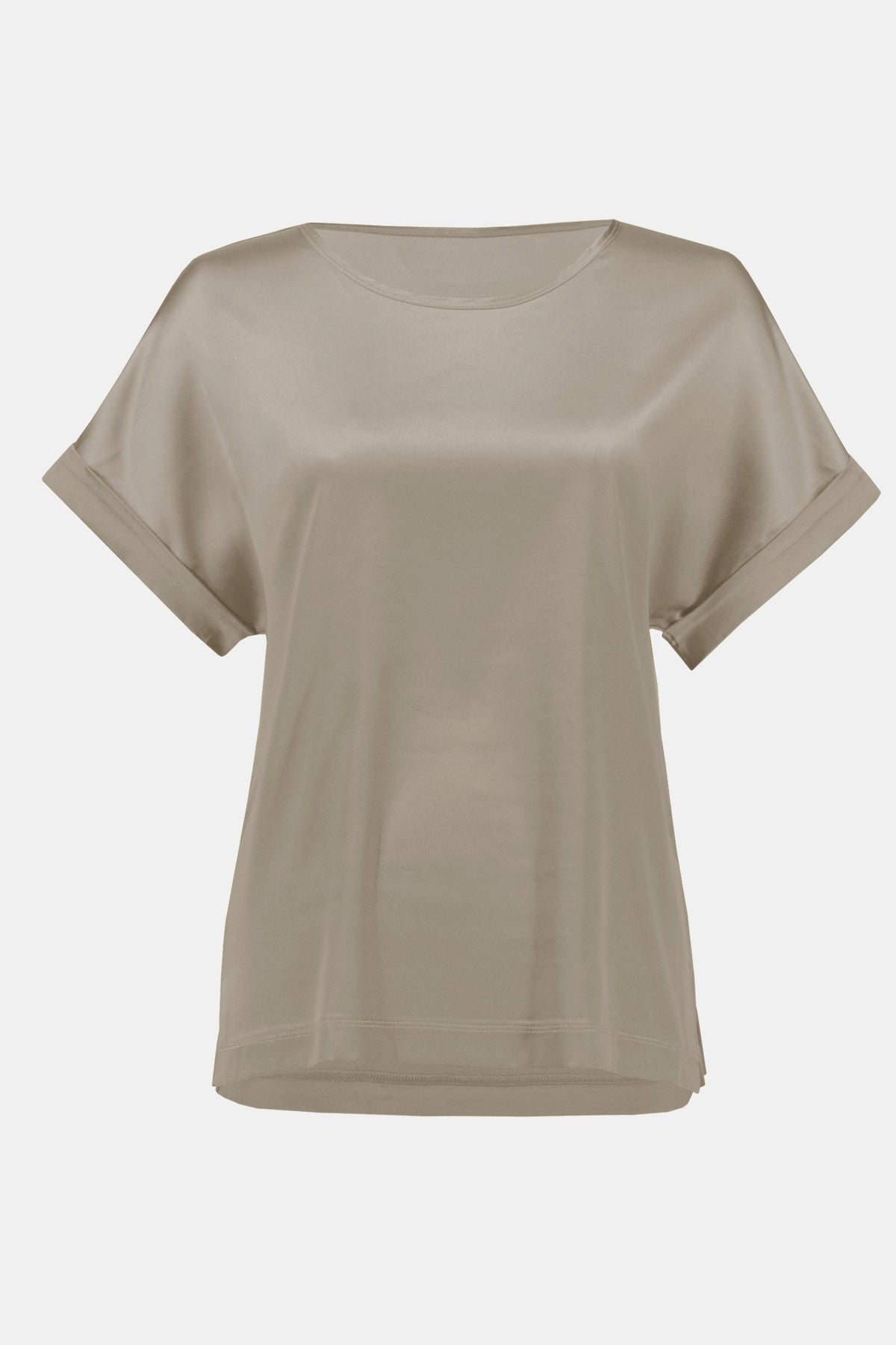 Satin Front Short Sleeve Top