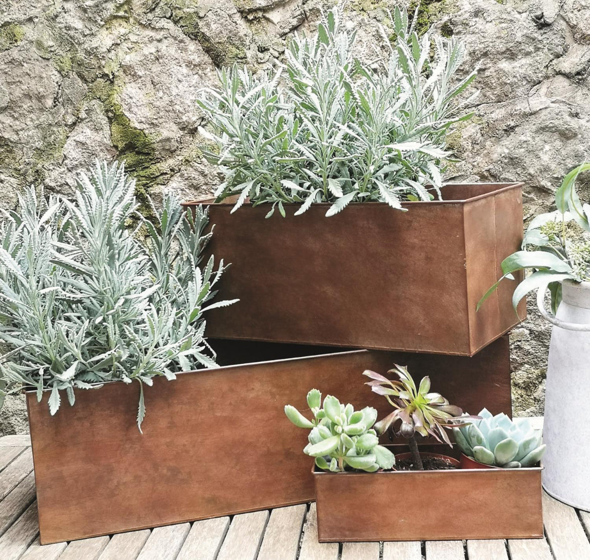 Set of Four Metal Window Boxes