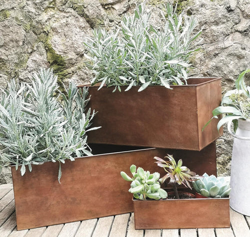 Set of Four Metal Window Boxes