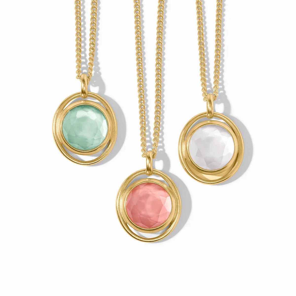 Laguna Solitaire Necklace-Gold & Iridescent Clear Crystal