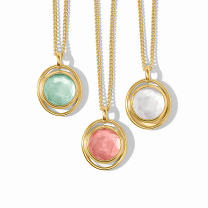 Laguna Solitaire Necklace-Gold & Iridescent Clear Crystal