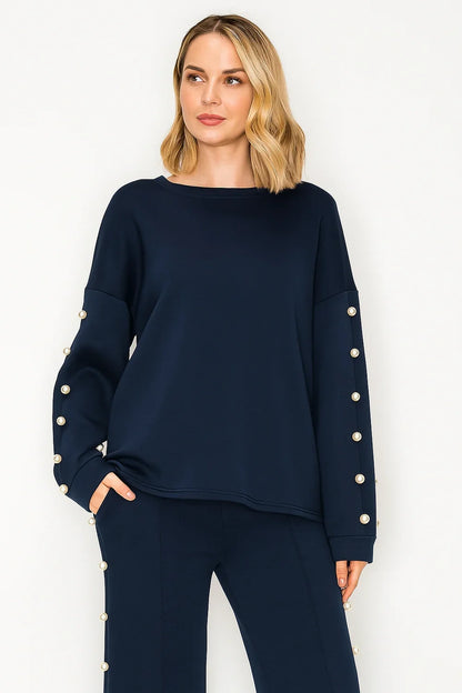 Katri French Scuba Pearl Top