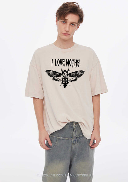 Halloween I Love Moths Y2K Shirts Washed Tee Cherrykitten