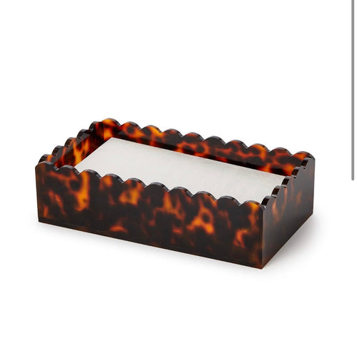 Tortoise Print Scalloped Napkin Holder