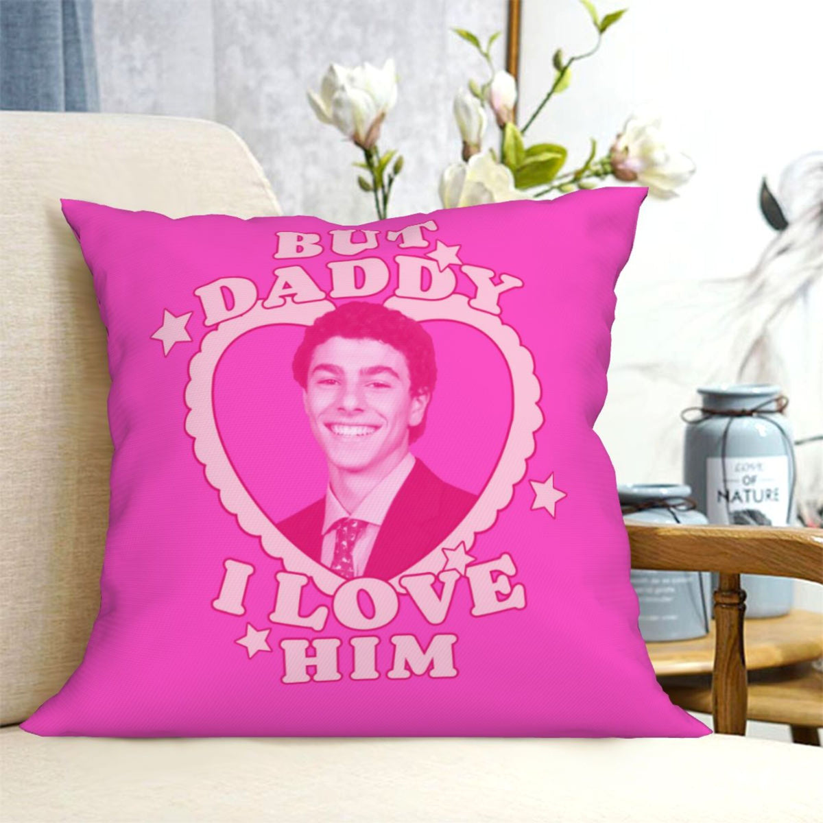 Daddy I Love Him Luigi Y2K Throw Pillow Cover Cherrykitten