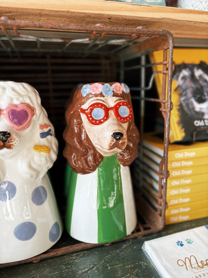 Ceramic Dogs with Sunnies Vases
