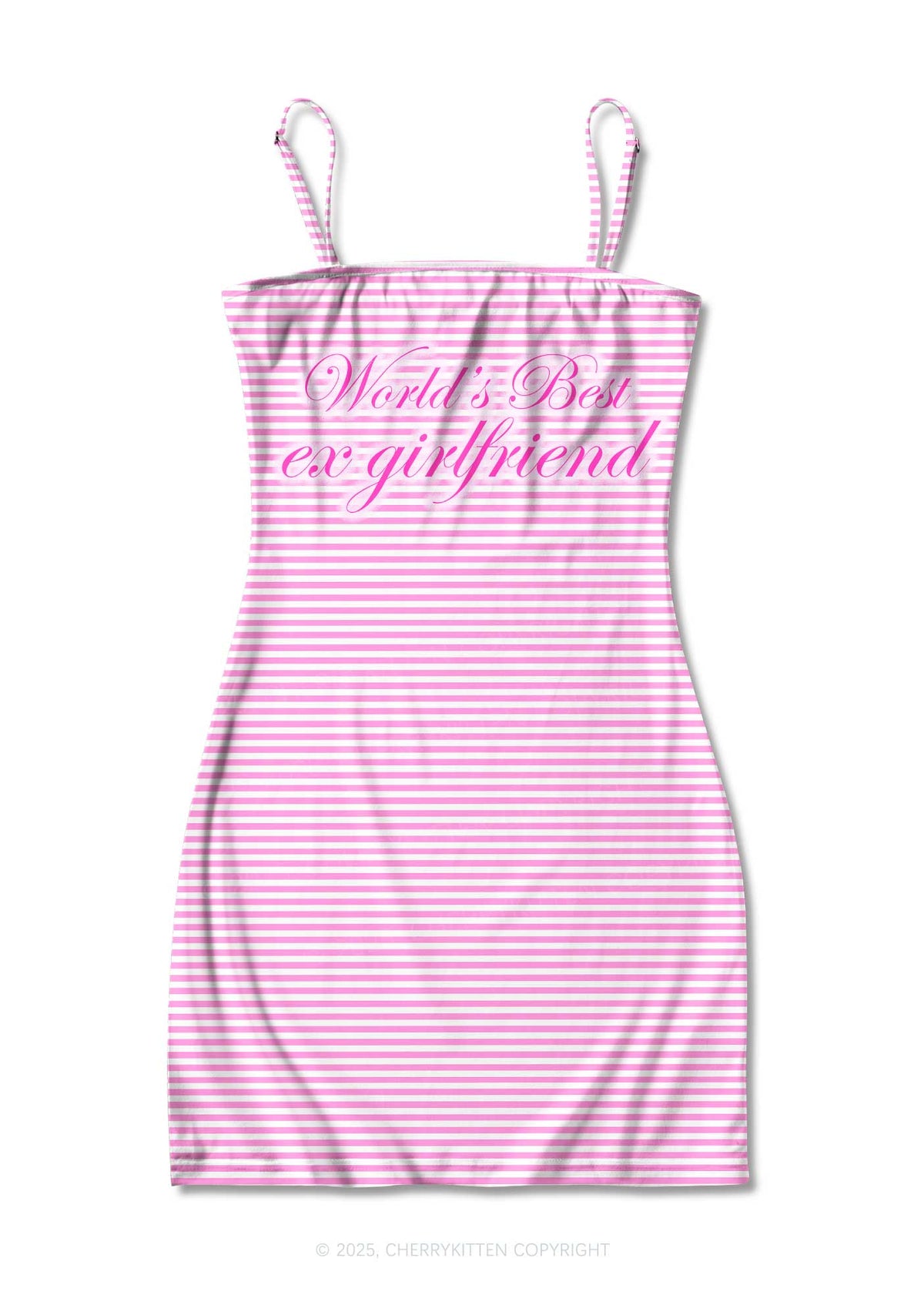 Worlds Best Ex Girlfriend Valentine's Day Y2K Print Slip Dress Cherrykitten