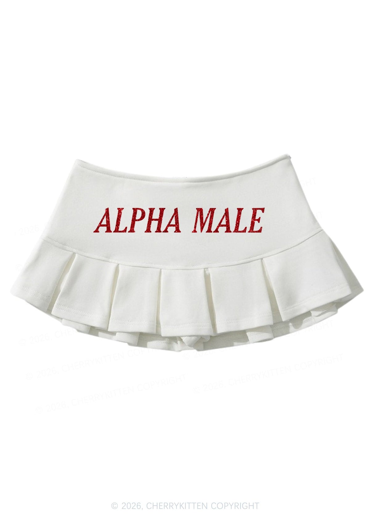 Glitter Alpha Male Y2K Mini Pleated Skirts Cherrykitten